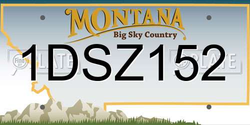 1DSZ152 Montana License Plate
