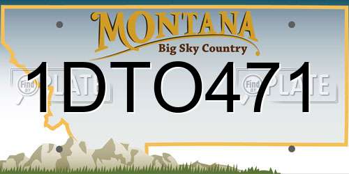1DTO471 Montana License Plate