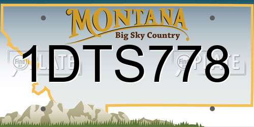 1DTS778 Montana License Plate