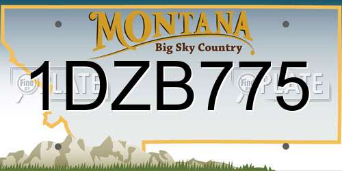 1DZB775 Montana License Plate