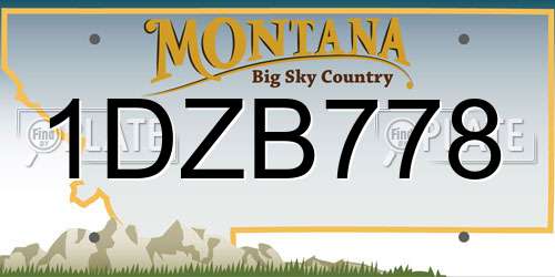 1DZB778 Montana License Plate
