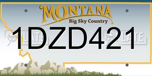 1DZD421 Montana License Plate