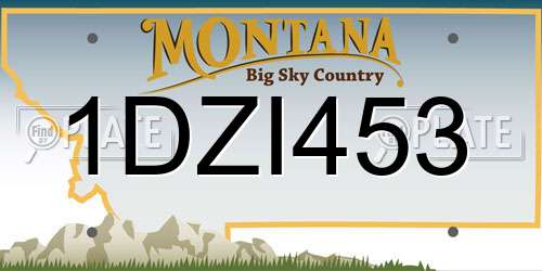 1DZI453 Montana License Plate
