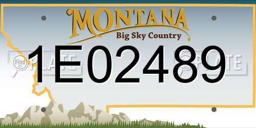 1E02489 Montana License Plate