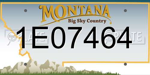 1E07464 Montana License Plate