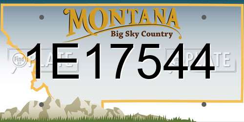 1E17544 Montana License Plate