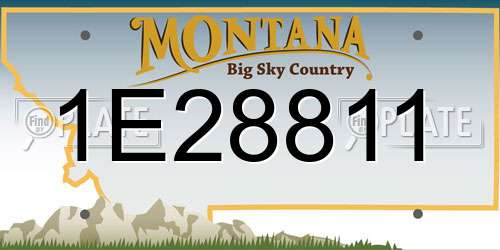 1E28811 Montana License Plate