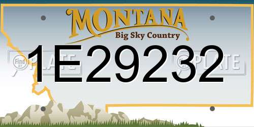 1E29232 Montana License Plate