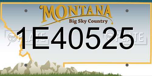 1E40525 Montana License Plate
