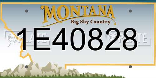 1E40828 Montana License Plate