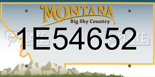 1E54652 Montana License Plate