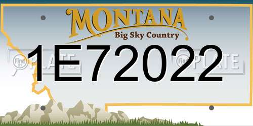 1E72022 Montana License Plate