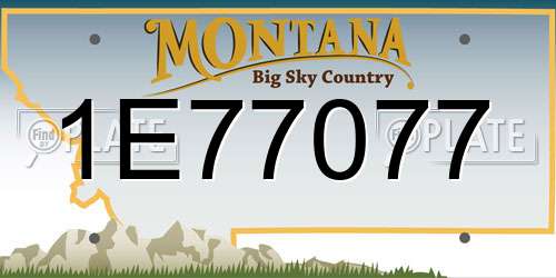 1E77077 Montana License Plate