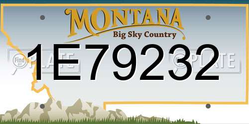 1E79232 Montana License Plate