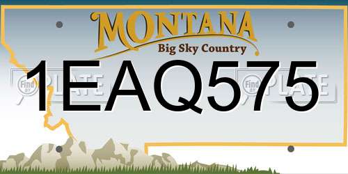 1EAQ575 Montana License Plate