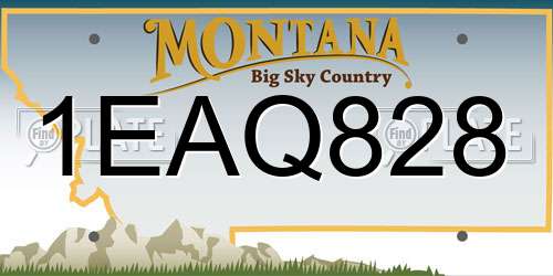 1EAQ828 Montana License Plate