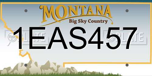 1EAS457 Montana License Plate