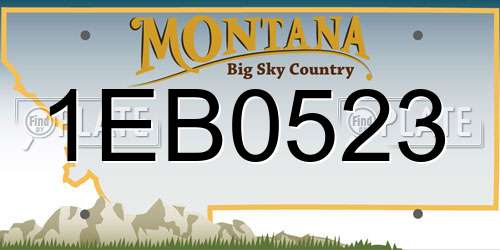 1EB0523 Montana License Plate