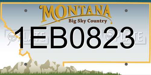 1EB0823 Montana License Plate