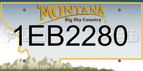 1EB2280 Montana License Plate
