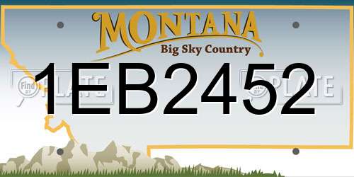 1EB2452 Montana License Plate