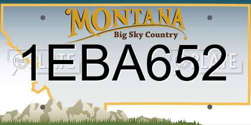 1EBA652 Montana License Plate