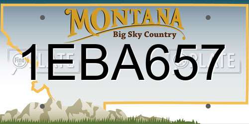 1EBA657 Montana License Plate