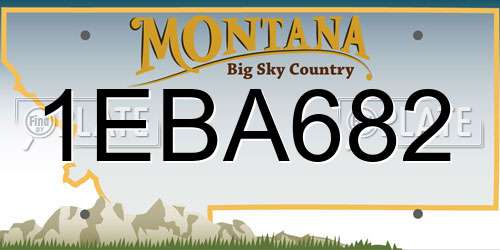 1EBA682 Montana License Plate