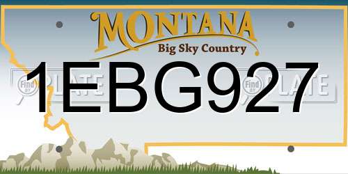 1EBG927 Montana License Plate