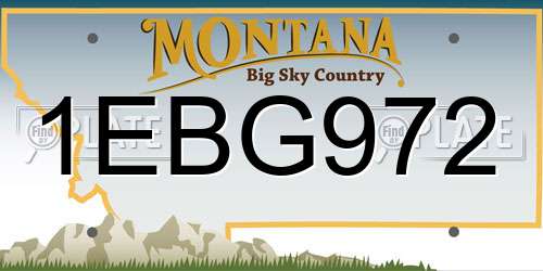 1EBG972 Montana License Plate