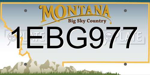 1EBG977 Montana License Plate