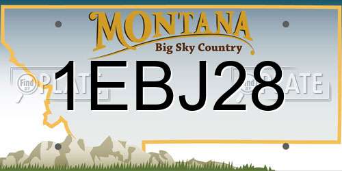 1EBJ28 Montana License Plate