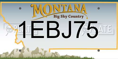1EBJ75 Montana License Plate