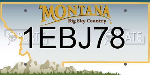 1EBJ78 Montana License Plate