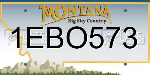 1EBO573 Montana License Plate