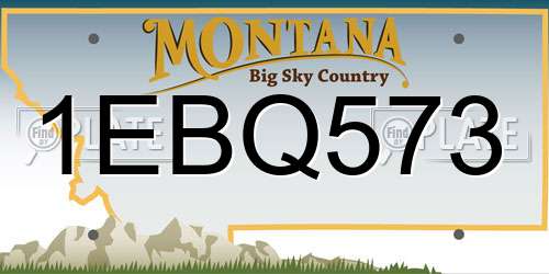 1EBQ573 Montana License Plate