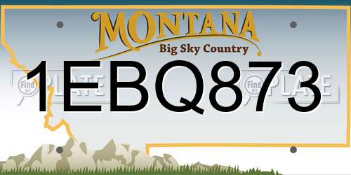 1EBQ873 Montana License Plate