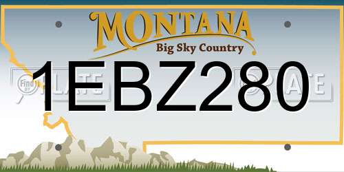 1EBZ280 Montana License Plate
