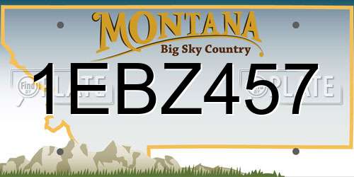 1EBZ457 Montana License Plate