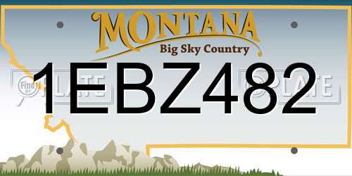 1EBZ482 Montana License Plate