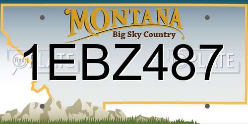 1EBZ487 Montana License Plate