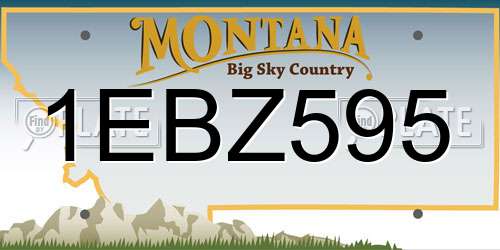 1EBZ595 Montana License Plate