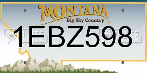 1EBZ598 Montana License Plate