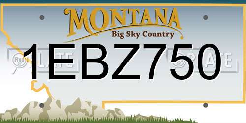 1EBZ750 Montana License Plate