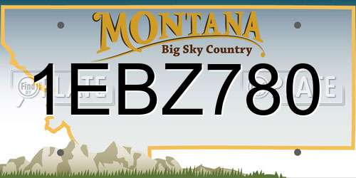 1EBZ780 Montana License Plate