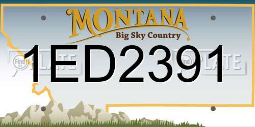 1ED2391 Montana License Plate