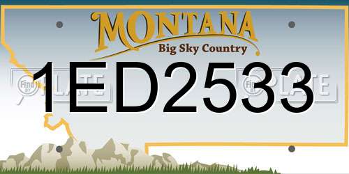 1ED2533 Montana License Plate