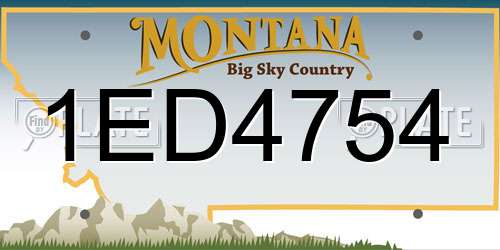 1ED4754 Montana License Plate