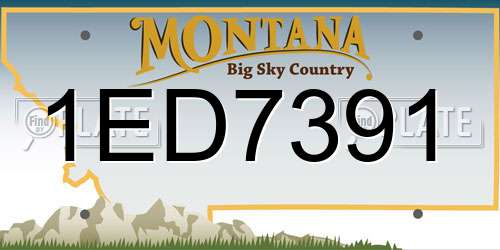 1ED7391 Montana License Plate