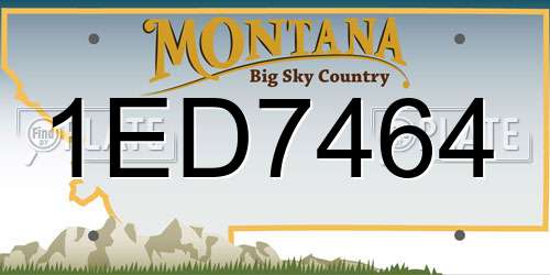1ED7464 Montana License Plate
